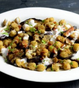 Grilled Aubergines With Spicy Chickpeas & Walnut Sauce